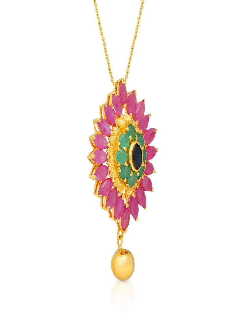 Malabar Gold and Diamonds 22 Carat 916 Purity Yellow Gemstone Pendant PGNFNC037PN5Y for Women  - Image 3