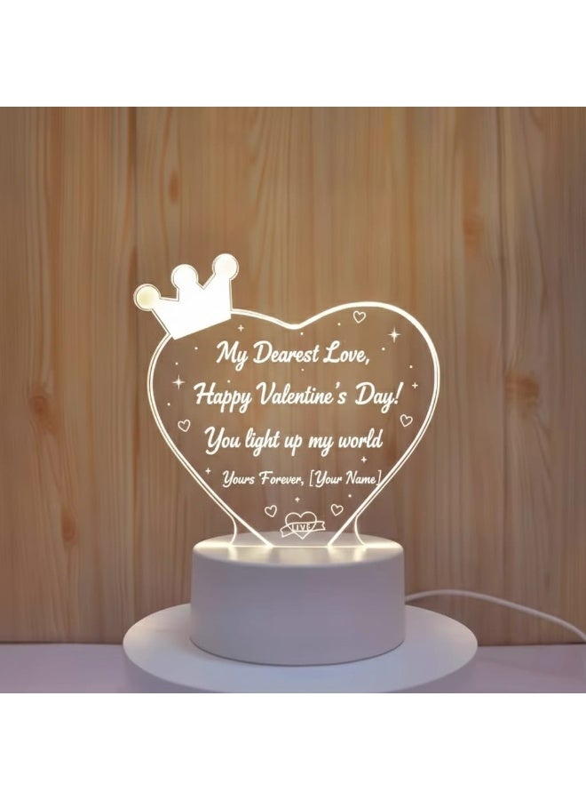 ثري دي لوحة رسائل ليلية إبداعية من الأكريليك بتقنية LED مع قلم | مصباح كتابة قابل لإعادة الكتابة يعمل بمنفذ USB بإضاءة دافئة ناعمة، مثالي كهدية في أعياد الميلاد وعيد الحب والعطلات - Image 5