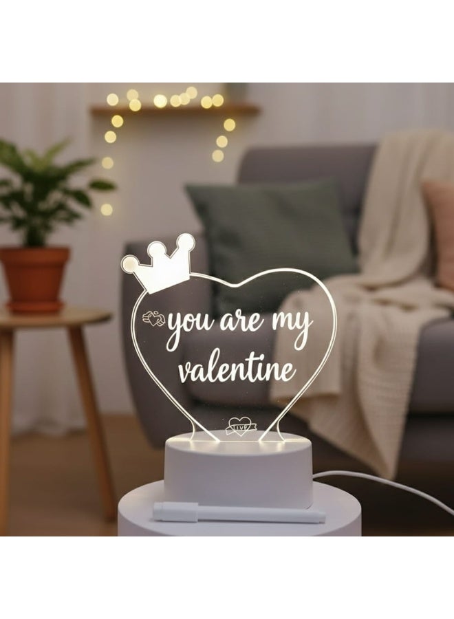 ثري دي لوحة رسائل ليلية إبداعية من الأكريليك بتقنية LED مع قلم | مصباح كتابة قابل لإعادة الكتابة يعمل بمنفذ USB بإضاءة دافئة ناعمة، مثالي كهدية في أعياد الميلاد وعيد الحب والعطلات - Image 4