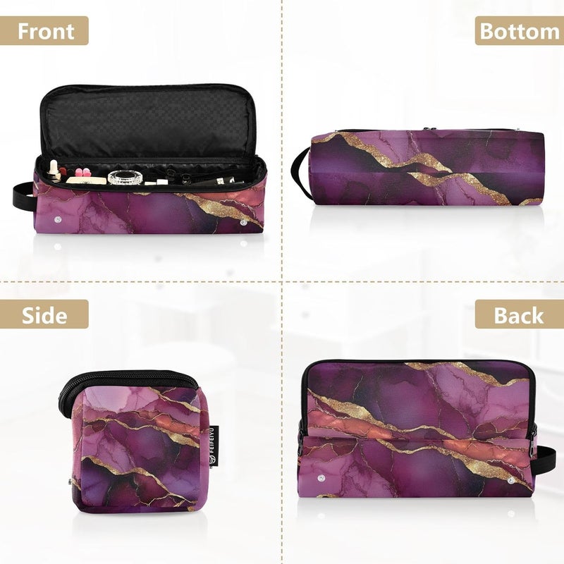 Hot Hair Tools Travel Bag and Heat Resistant Mat Carrying Case Flat Curling Iron Waterproof Organizer for Hot Tools Curling Iron Flat Irons Hair Volumizer Styler, Marble Purple Burgundy - Image 5
