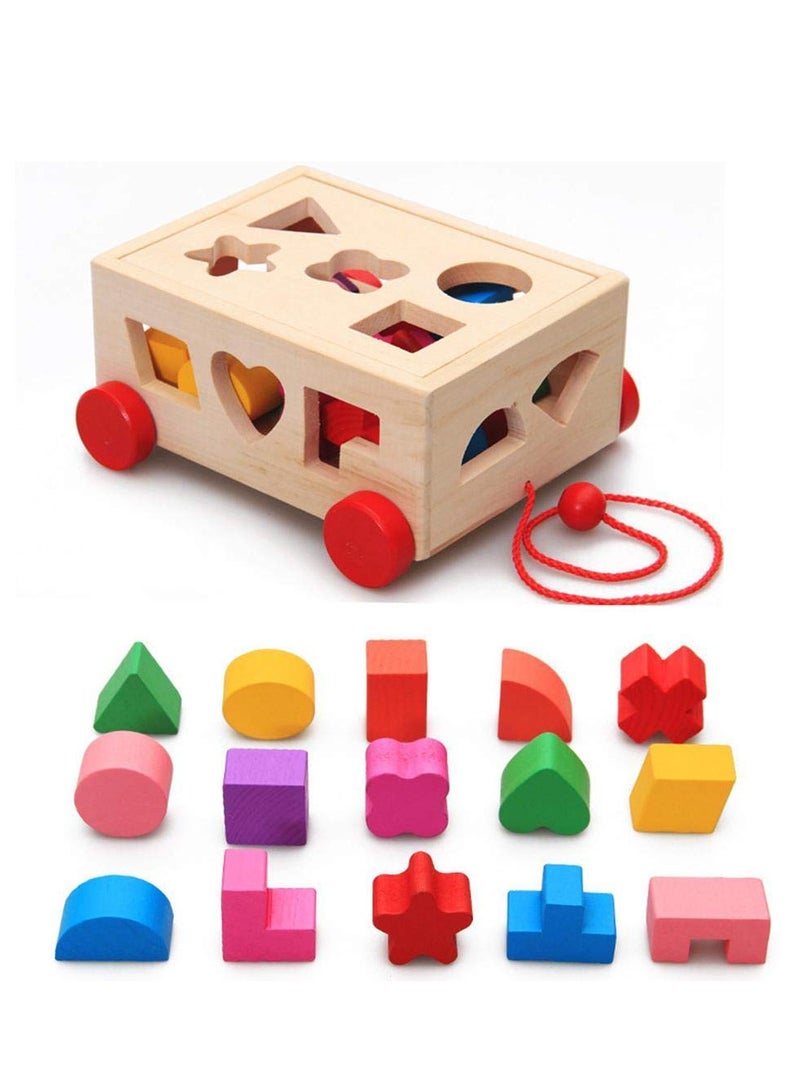 15 Holes Intelligence Box for Shape Sorter Cognitive and Matching Wooden Building Blocks Baby Kids Children Eductional Wood Toys  - Image 4