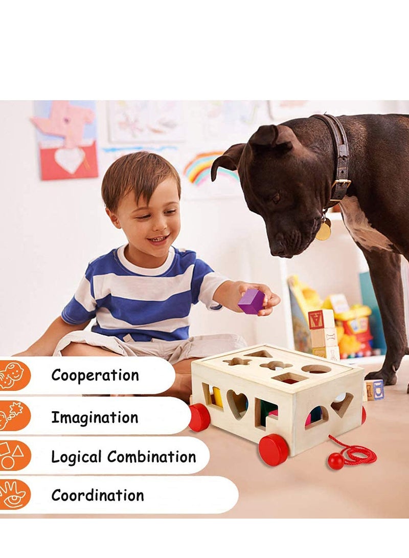 15 Holes Intelligence Box for Shape Sorter Cognitive and Matching Wooden Building Blocks Baby Kids Children Eductional Wood Toys  - Image 3