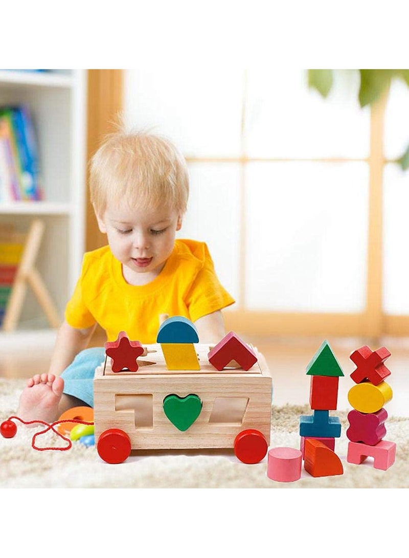 15 Holes Intelligence Box for Shape Sorter Cognitive and Matching Wooden Building Blocks Baby Kids Children Eductional Wood Toys  - Image 5