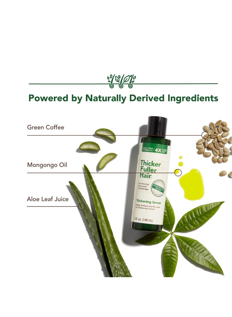 Thicker Fuller Hair سيروم تكثيف الشعر الأكثر كثافة - علاج الشعر الخفيف - سيروم زيادة حجم الشعر بمكونات طبيعية - يحارب التكسر - 5 أونصات - Image 3
