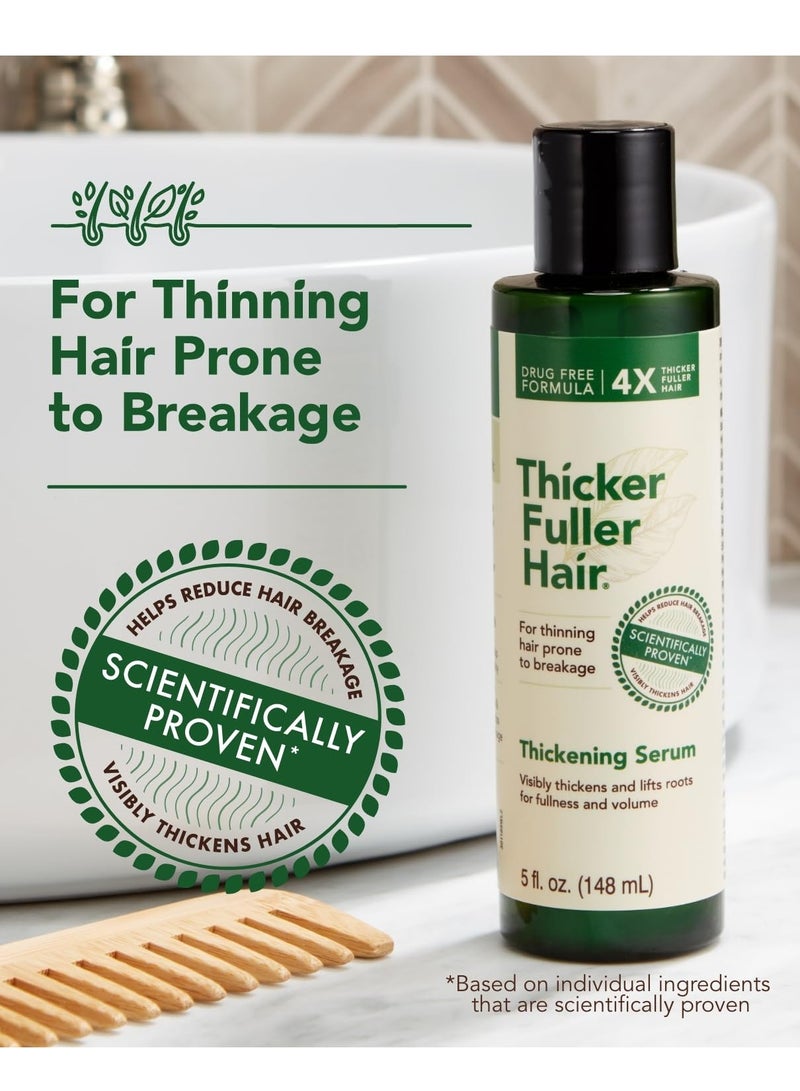 Thicker Fuller Hair سيروم تكثيف الشعر الأكثر كثافة - علاج الشعر الخفيف - سيروم زيادة حجم الشعر بمكونات طبيعية - يحارب التكسر - 5 أونصات - Image 4