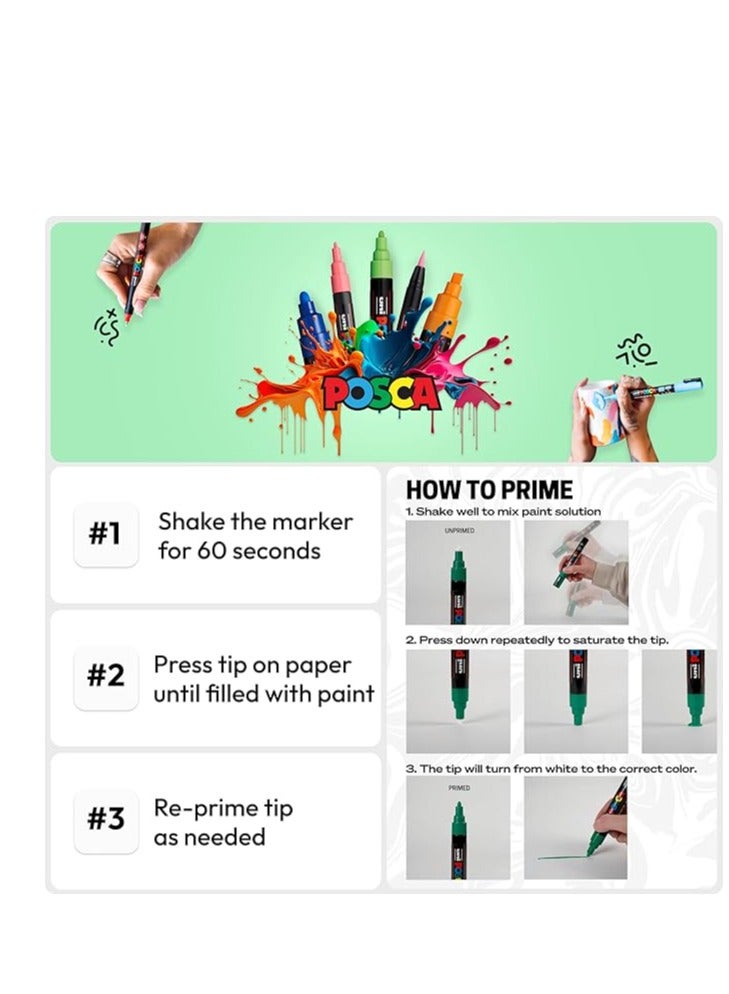 بوسكا مجموعة أقلام طلاء بوسكا PC-1M 0.7 ملم مكونة من 16 قطعة، متعددة الألوان - Image 3