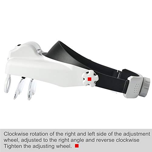 Iktu Headband Lighted Magnifying Glass with Led, Head Mount Magnifier Glasses Visor Handsfree Headset Magnifier Loupe for Close Work, Sewing, Crafts,Reading,Repair,Jewelry(1.0X to 14.0X) - Image 3