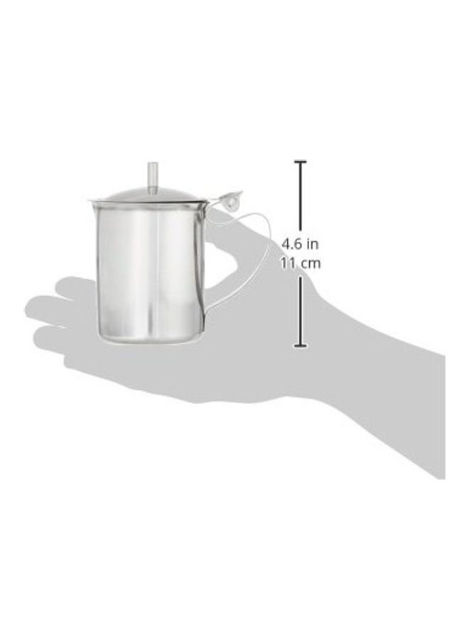 Winco Stainless Steel Creamer with Cover, 10-Ounce, Medium, Metallic - Image 2