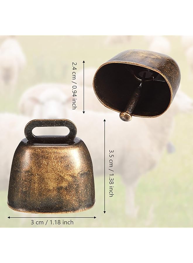 erorex Cow Horse Sheep Grazing Copper Bells Small Brass Bells Cattle Goat Farm Loud Bronze Bell Long Distance Horse Sheep Iron Bells For Decoration 2 Colors 6 Pieces - Image 2