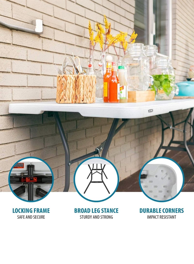 توشيونيكس طاولة قابلة للطي متينة بطول ١٨٠ سم - طاولة ألومنيوم محمولة متعددة الأغراض للنزهات والتخييم بطول ٦ أقدام، مناسبة للحدائق الخارجية والفناء والشواء والاستخدام المنزلي | سطح بلاستيكي مقاوم للماء والخدش | تصميم مدمج قابل للطي مع مقبض حمل | إطار مقاوم للصدأ، وأقدام مانعة للانزلاق، وآلية أمان بقفل الجاذبية | خفيفة الوزن ومتينة، سعة تحميل ١٥٠ كجم، مثالية لتناول الطعام والمناسبات والحفلات وخدمات الطعام | أرجل متينة مطلية بمسحوق مقاوم للتآكل | طاولة قابلة للطي موفرة للمساحة للأنشطة الداخلية والخارجية - Image 4