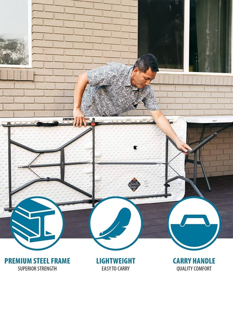 توشيونيكس طاولة قابلة للطي متينة بطول ١٨٠ سم - طاولة ألومنيوم محمولة متعددة الأغراض للنزهات والتخييم بطول ٦ أقدام، مناسبة للحدائق الخارجية والفناء والشواء والاستخدام المنزلي | سطح بلاستيكي مقاوم للماء والخدش | تصميم مدمج قابل للطي مع مقبض حمل | إطار مقاوم للصدأ، وأقدام مانعة للانزلاق، وآلية أمان بقفل الجاذبية | خفيفة الوزن ومتينة، سعة تحميل ١٥٠ كجم، مثالية لتناول الطعام والمناسبات والحفلات وخدمات الطعام | أرجل متينة مطلية بمسحوق مقاوم للتآكل | طاولة قابلة للطي موفرة للمساحة للأنشطة الداخلية والخارجية - Image 2