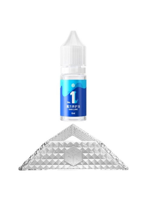 Gan V1 Standard Lube And Gan Speed Cube Stand Set (10Ml), Professional Gan Lubrication For Speed Cubing, Gan Speed Cube Tripod (Diamond Display Stand)