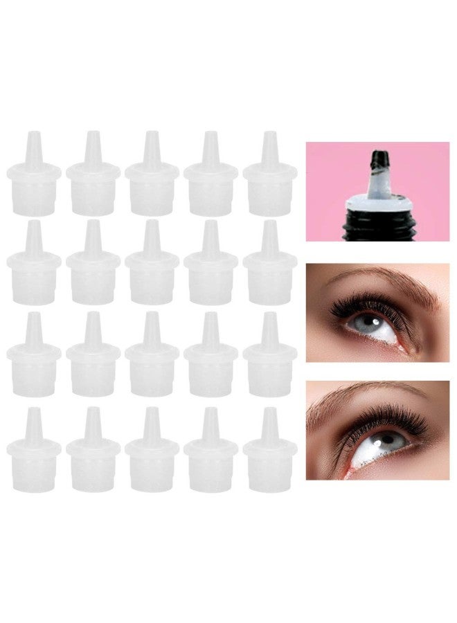 klarako 20pcs Eyelash Extension Glue Nozzle, Eyelash Glue Bottle Caps False Eyelash Grafting Adhesive Glue Bottle Plug Lash Bottle Tips for Beauty Salon Use - Image 2