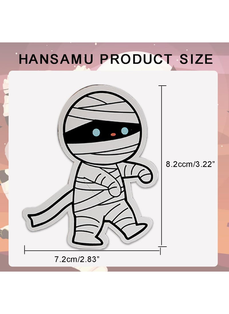 HANSAMU 100 Pcs Halloween Candy Holder Paper Cards Mummy Lollipop Chocolate Sweets Holders Wrapping Decorations Supplies for Halloween Party Gift Accessories  - Image 3