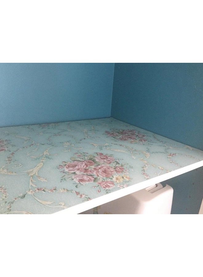 UPREDO Vintage Light Green Rural Rose Adhesive Paper Shelf Liner Funitures Dresser Drawer Cabinet Decor 17.7 Inch by 96 Inch - Image 5