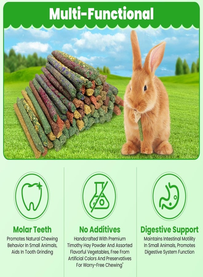 Tyotrbs 77Pcs Guinea Pig Sticks,Rabbit Chew Sticks, Bunny Chew Stick 11 Flavors Natural Grass Molar Teeth Stick, Mixing Flowers, Roses, Calendula and Forget Me Not, Small Animals Treats - Image 3