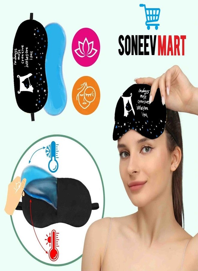 SONEEV MART قناع العين الجل الفاخر من سونييف مارت للاسترخاء المهدئ وتخفيف التوتر قابل لإعادة الاستخدام والعلاج البارد مثالي للعيون المنتفخة، والهالات السوداء، وتخفيف الصداع [عبوة من 2] - Image 5