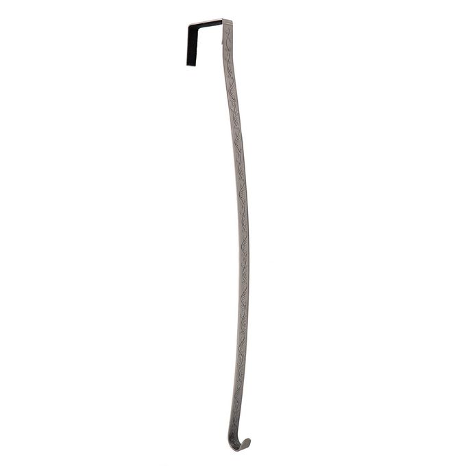 HIGHPROFILE CURVED WREATH HANGER HOLLY EMBOSSED PEWTER STRONG DECORATION HOLDER FOR DOORS WITH RAISED FEATURES AND TRIM