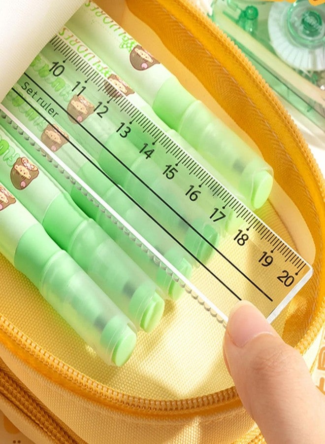 Ranjkri Cute Kids Pencil Pouch for Girls & Boys Large Capacity Multi Pocket Pencil Case Organizer with Zipper 3D Cartoon Design Waterproof School Stationery Holder Box for School Tuition (Green) - Image 4