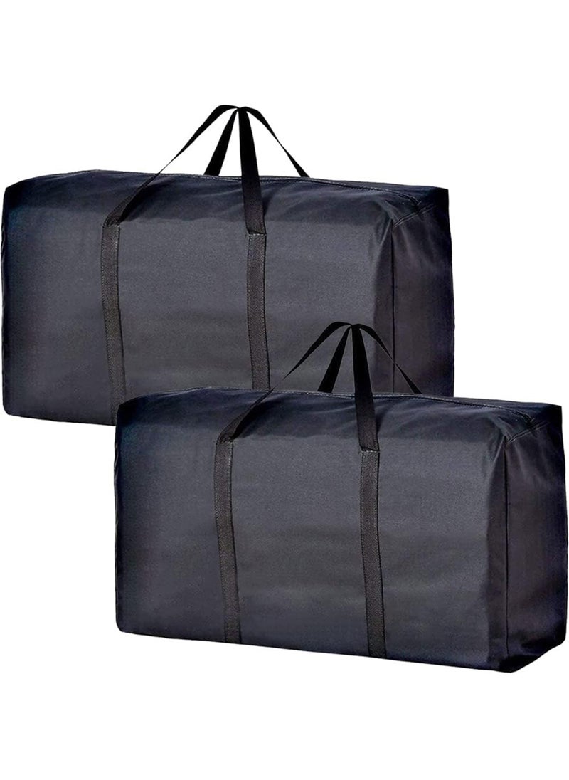 HomarKet - 2 Pack Extra Large Moving Bags with Strong Zippers & Carrying Handles, Storage Bags Storage Totes for Clothes, Moving Supplies, Space Saving Oversized Storage Bag Organizer for Moving,Traveling (230L) - Image 1