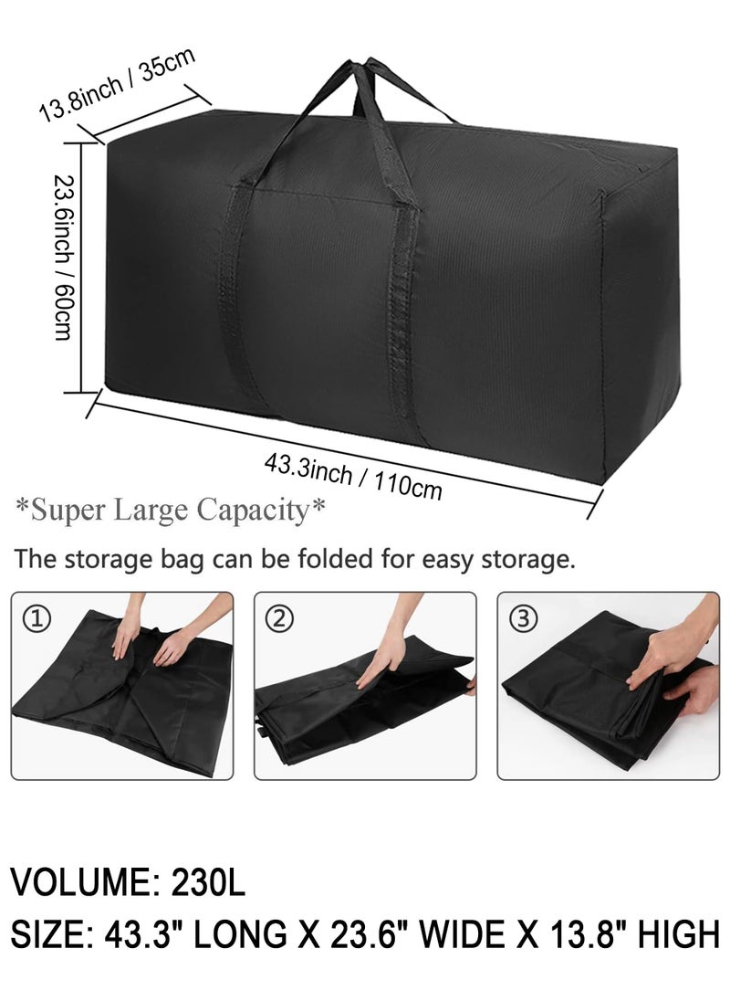 HomarKet - 2 Pack Extra Large Moving Bags with Strong Zippers & Carrying Handles, Storage Bags Storage Totes for Clothes, Moving Supplies, Space Saving Oversized Storage Bag Organizer for Moving,Traveling (230L) - Image 1
