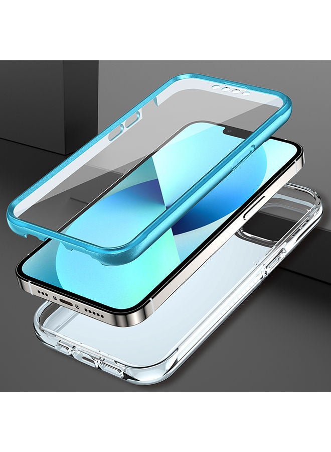 O Ozone Marble Gloss Series Cover for iPhone 13 Pro Case Full-Body Shockproof - Blue - Image 3