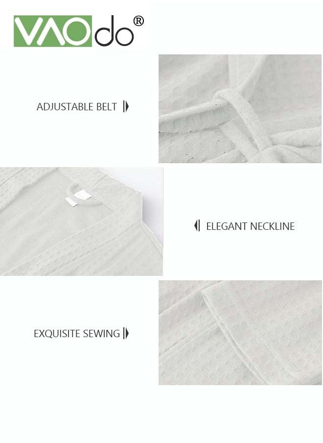 VAOdo - Men's Bathrobe Light Super Absorbent Skin-friendly Home Clothes Suitable For All Seasons Nightgown White - Image 1