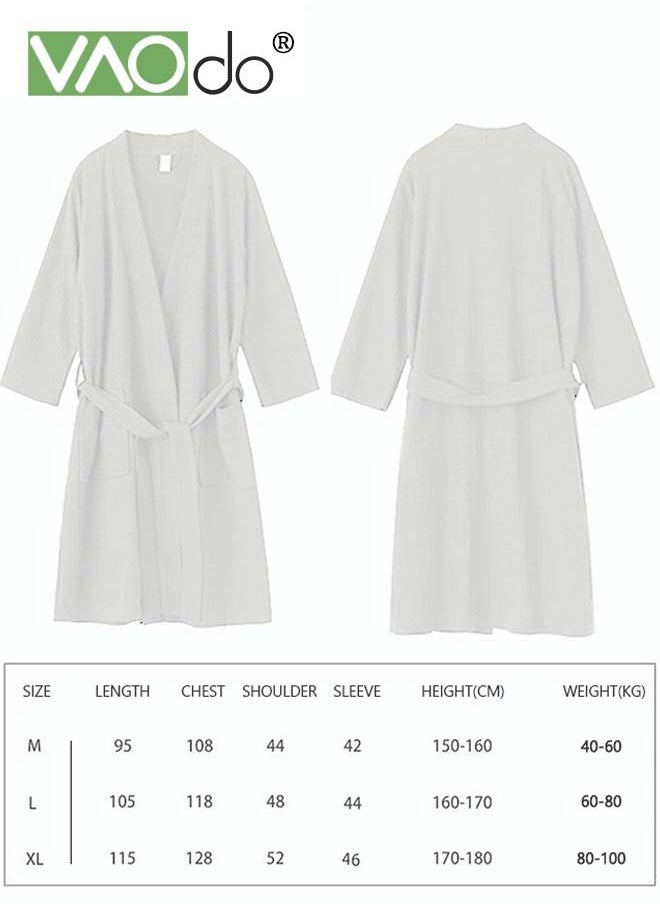 VAOdo - Men's Bathrobe Light Super Absorbent Skin-friendly Home Clothes Suitable For All Seasons Nightgown White - Image 1