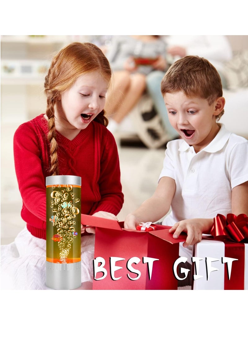 Bubble Fish Lamp Sensory Bubble Tube Lamp Artificial Fish Tank with Moving Fish to Light Up Your Life Like a Lamp  - Image 3
