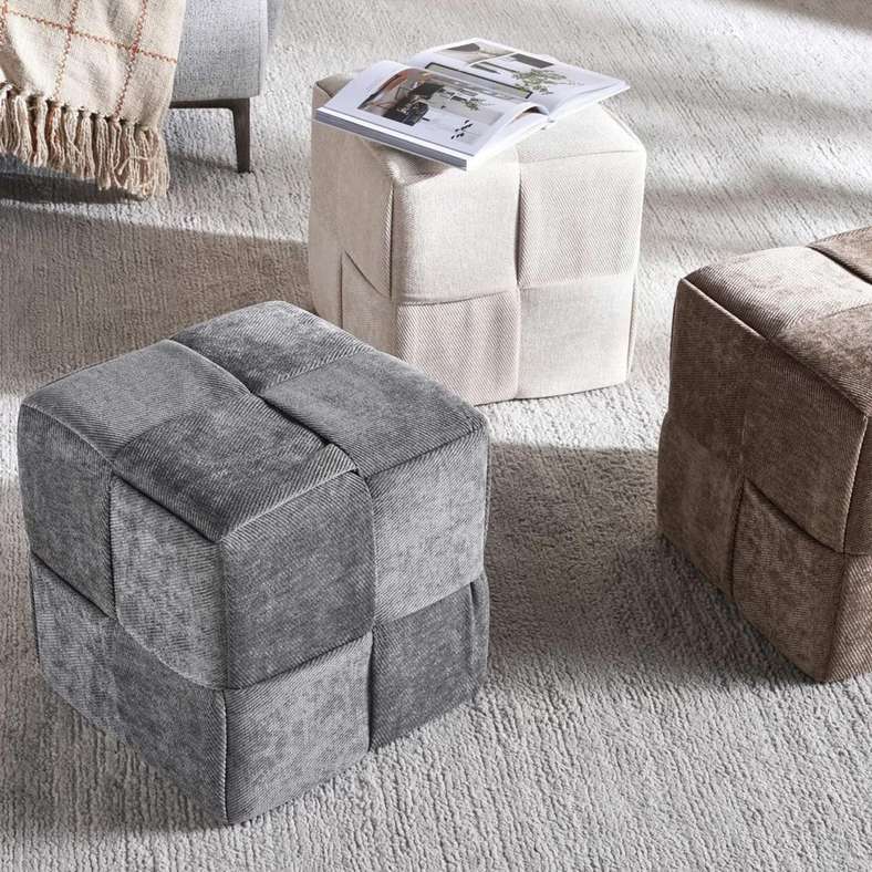 Pan Home Brown Woven Pouf for Home - Image 4