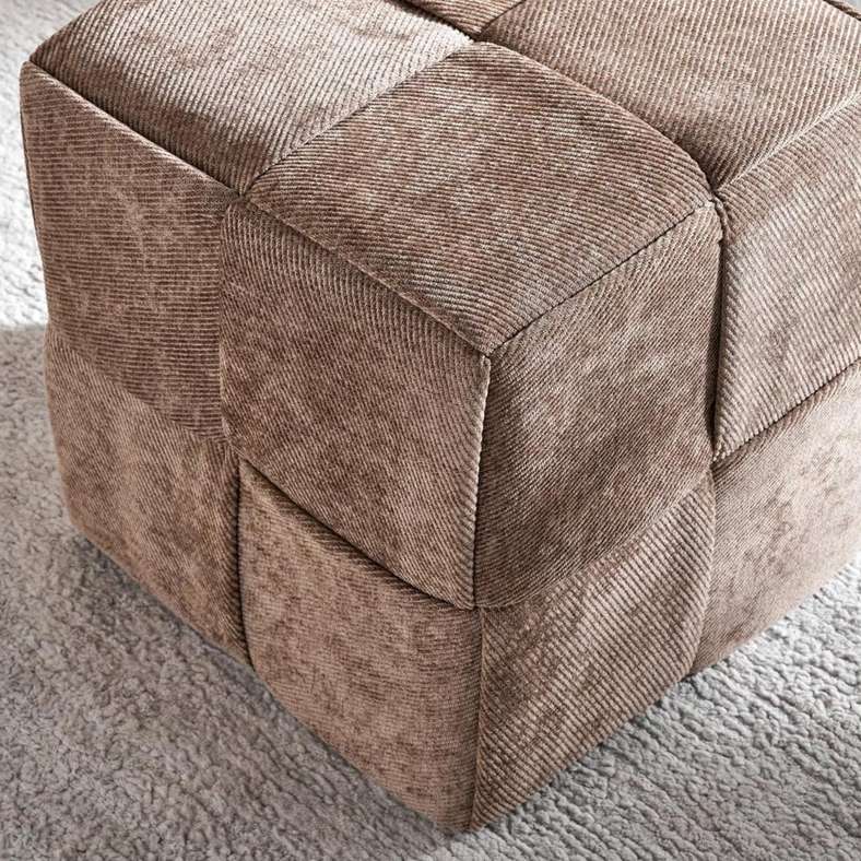 Pan Home Brown Woven Pouf for Home - Image 3