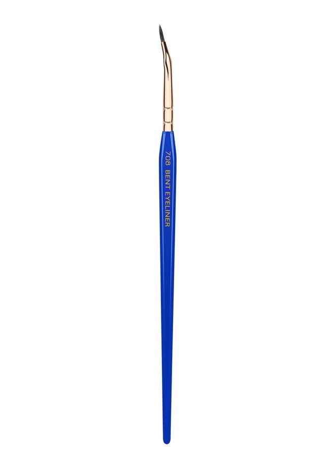 Bdellium Tools Professional Makeup Brush - Golden Triangle 708 Bent Eyeliner - With All Vegan and Soft Synthetic Fibers, For Smooth Application (Blue, 1pc) - Image 1