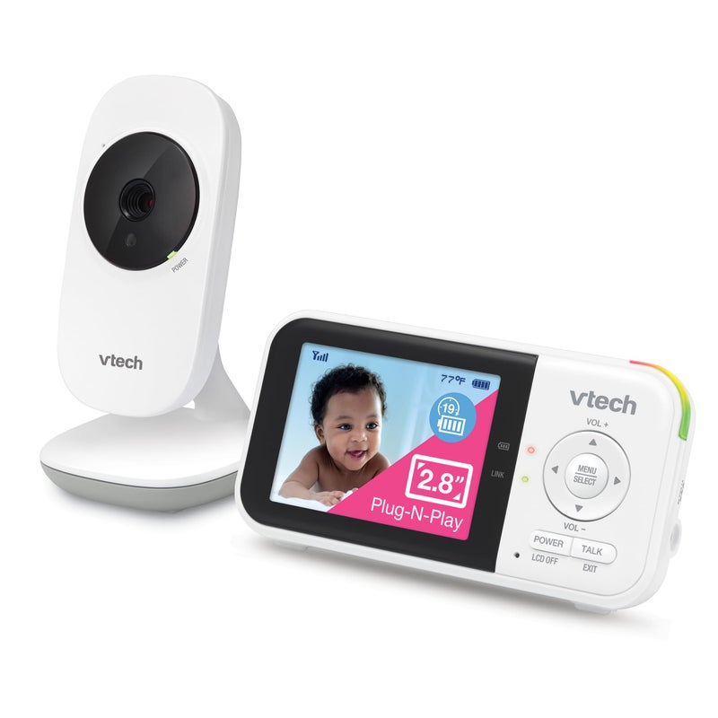 VTech VM819 Baby Monitor with Camera and Audio, 2.8â€ Screen Portable Baby Camera, Night Vision, 2-Way Audio, Temperature Sensor and Lullabies, Secure Transmission No WiFi, Ideal for Baby/Elderly/Pet - Image 1