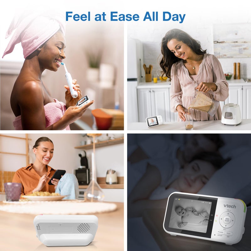 VTech VM819 Baby Monitor with Camera and Audio, 2.8â€ Screen Portable Baby Camera, Night Vision, 2-Way Audio, Temperature Sensor and Lullabies, Secure Transmission No WiFi, Ideal for Baby/Elderly/Pet - Image 4
