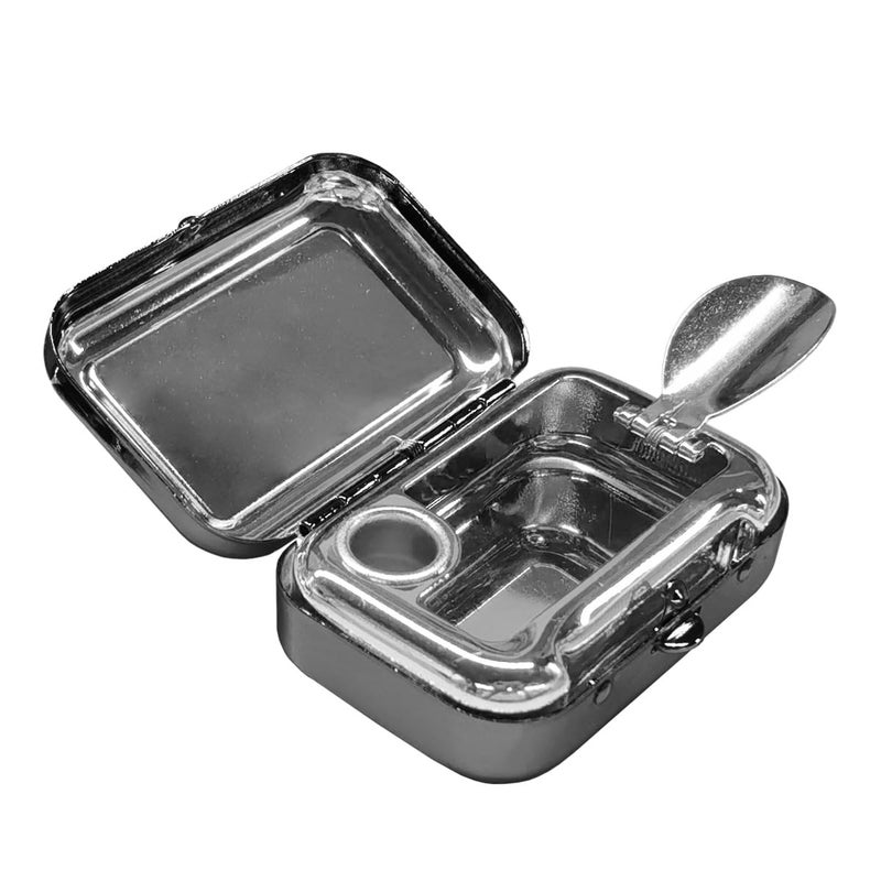 Tuxihapp Mini Portable Ashtray Carryon Metal Windproof Pocket Car Ash Tray with Lid Compact Waterproof Cigar Ash Tray Car Cigarette Snuffers Ashtray for Home Office Travel Outdoor Black - Image 3