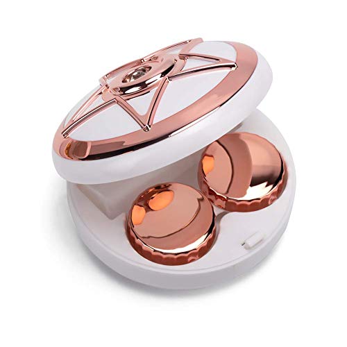 ofone Contact Lens Case, Star Contact Lenses Cases Travel with Remover Tool Tweezers Mirror Contact Solution Bottle Contacts Storage Container Kit for Women (Rose Gold) - Image 1