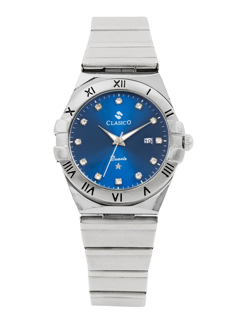 Clasico Twin-Face Couple Edition – Blue Radiance with Blue Dial – 6-Hands Chronograph Watch with Steel Strap – Waterproof Design – Watch Gift Set 40mm & 36mm  - Image 4