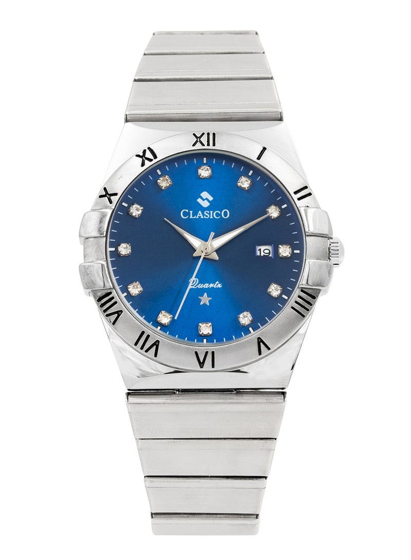 Clasico Twin-Face Couple Edition – Blue Radiance with Blue Dial – 6-Hands Chronograph Watch with Steel Strap – Waterproof Design – Watch Gift Set 40mm & 36mm  - Image 5