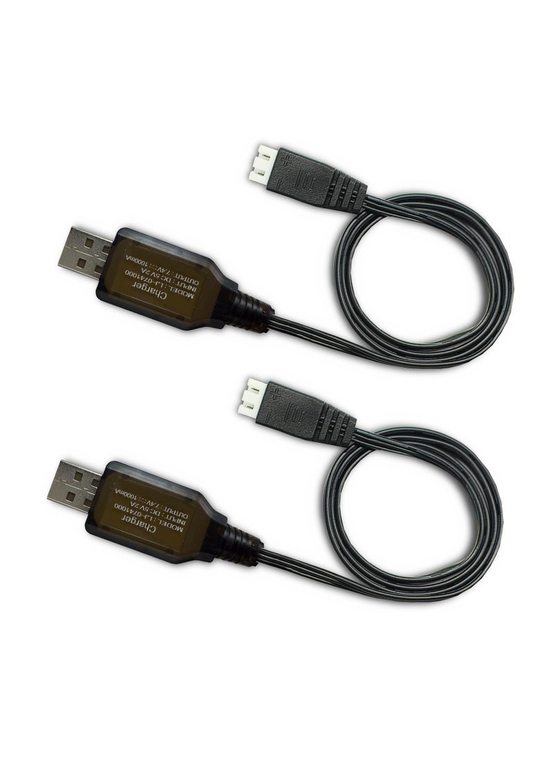 7.4V XH-3P RC Battery Charger Cable fit for Your SCX24 RC Car Truck, Gel Blaster, Splatter Ball Gun, Drone and 7.4V LiPo Li-ion Battery (2 Pieces) - Image 1