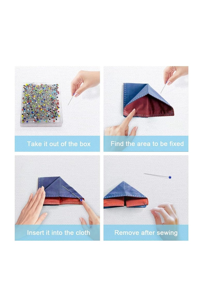 Terabyte Needle Pins for Fabric, Straight with Colored Ball G 1.5 Inch, Quilting Dressmaker, Jewelry DIY Decoration, Craft and Project (500 PCS, Colorful) Heads Long - Image 5
