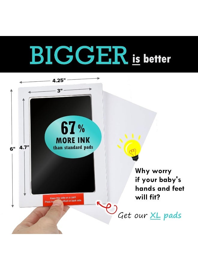 Baby Mushroom Baby Mushroom XL Inkless Hand & Footprint Kit | Clean-Touch Ink Pads Large | Keepsake Frames + Accessories - Image 2