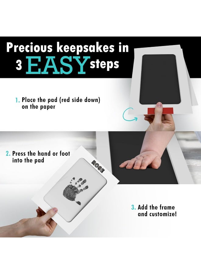 Baby Mushroom Baby Mushroom XL Inkless Hand & Footprint Kit | Clean-Touch Ink Pads Large | Keepsake Frames + Accessories - Image 4
