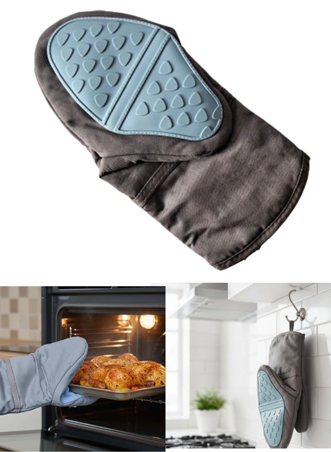 قفاز فرن سيليكون مقاوم للحرارة - قفاز طهي وخبز مانع للانزلاق مع قبضة محسنة، حماية متينة للمطبخ للأفران والشوايات والأواني الساخنة 27 سم - Image 1