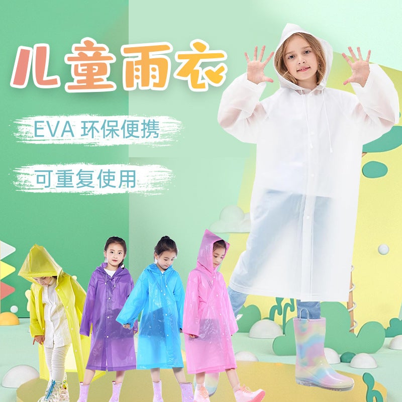 Long Raincoat, Windproof Drawstring Raincoat, Full-Body Rainproof Open Raincoat, Thickened Transparent Raincoat For Adults And Children - Image 2