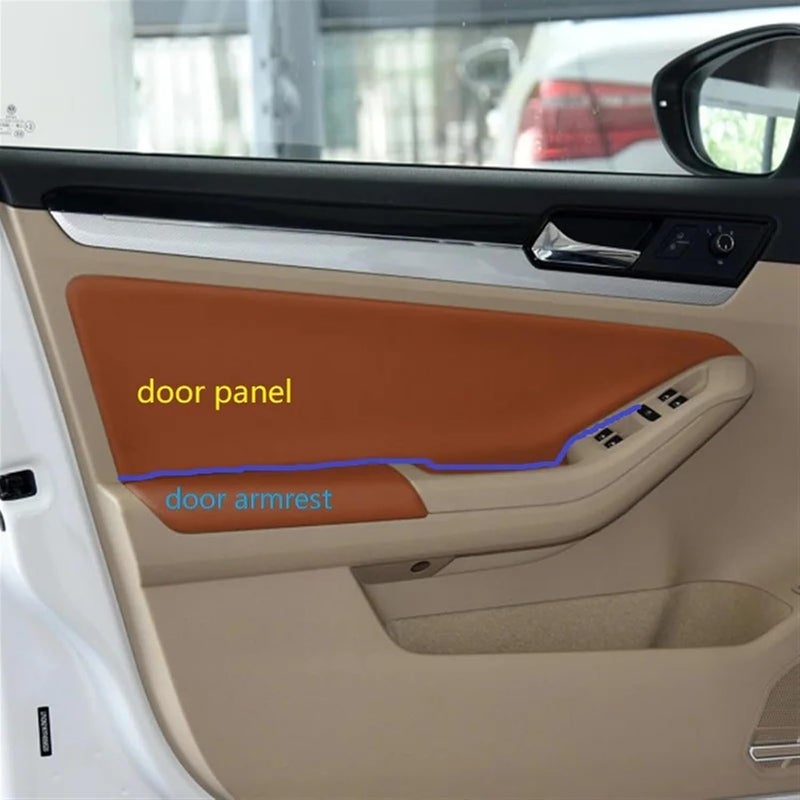 QASULER Microfiber Leather Door Armrest Panel Cover for VW Jetta MK6 - Image 5