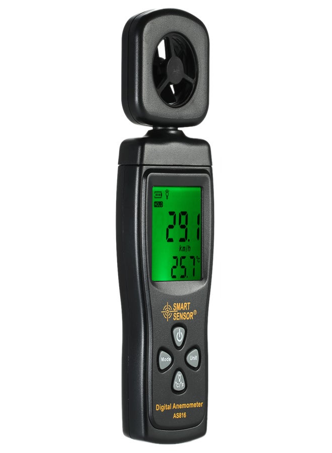 SMART SENSOR Mini Anemometer LCD Digital Wind Speed Meter Air Velocity Temperature Measuring with Backlight - Image 1