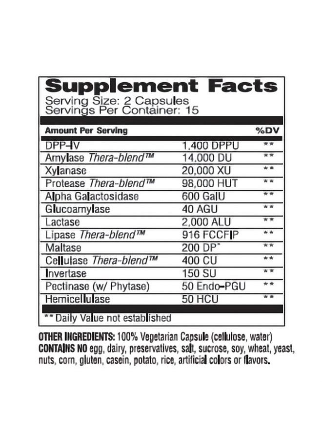 ENZYMEDICA - Digest Spectrum, Enzymes for Multiple Food Intolerances, Breaks Down Problem Foods, 30 Capsules - Image 1