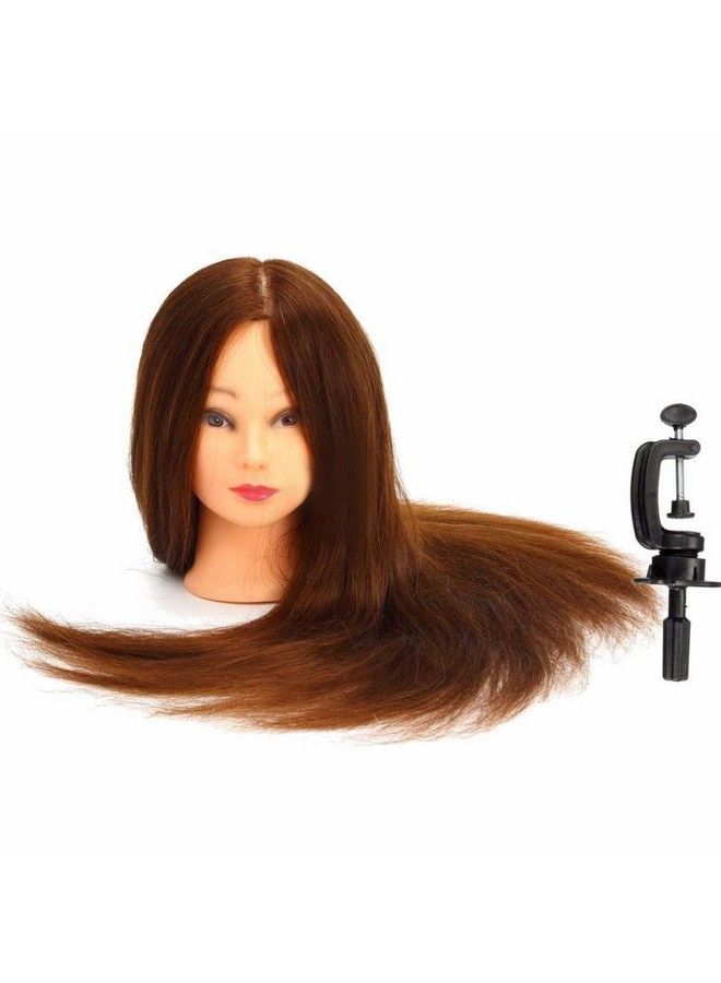IAS رأس تدريب مصفف الشعر الصناعي الطويل البني 32 بوصة مع شعر أصلي - Image 3