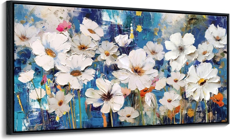 Pogusmavi Framed Floral Canvas Wall Art - Image 1