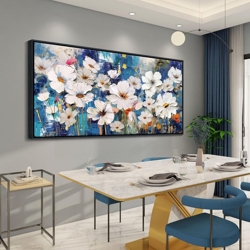 Pogusmavi Framed Floral Canvas Wall Art - Image 3